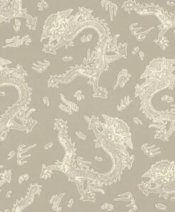BARBARA Home Tapete China Drachen Taupe Weiß 527933