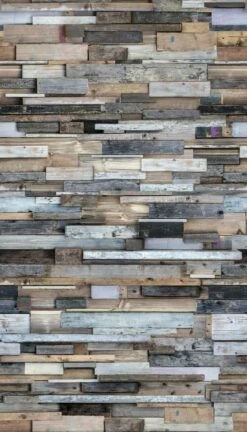 Digitaldruck Vlies-Fototapete 3D Holzwand Bunt | EP6001