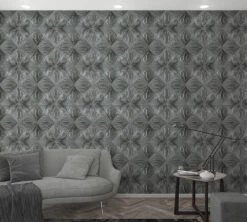 Fototapete Vlies 3D Grafisch Geometrisch Grau 47231