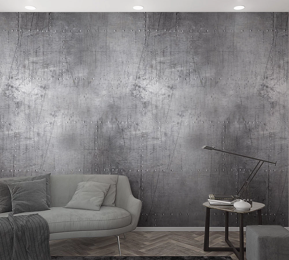 Fototapete Vlies Metall Nieten Industrial Grau 47212 3 Fototapete Vlies Metall Nieten Industrial Grau 47212