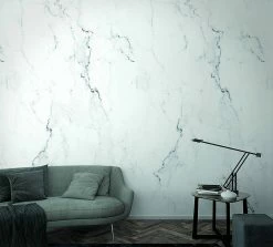 Fototapete Vlies Stein Marmor-Design Weiss Schwarz 47266