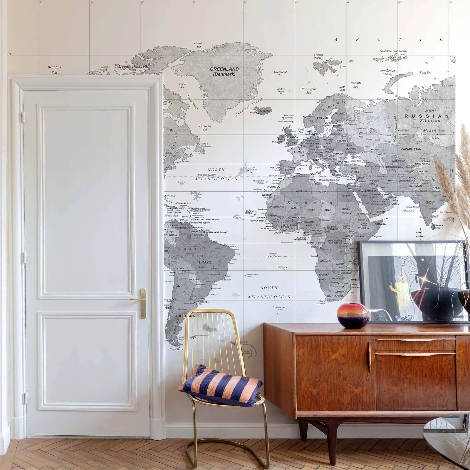 Digitaldruck Weltkarte Weiß Grau ML3002 3 Digitaldruck Weltkarte Weiß Grau ML3002