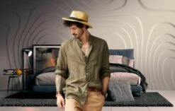 Fototapeten 3D Grafisch Maserung Grau Vlies 38292-1