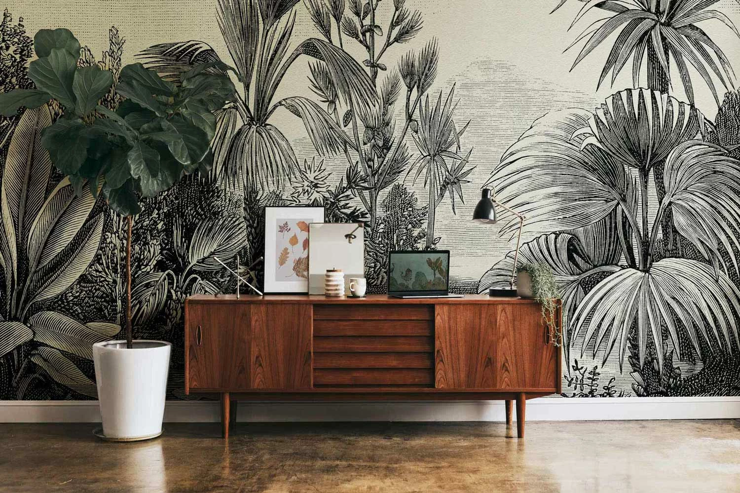 Fototapeten Dschungel Pflanzen Sumpf Schwarz 38235-1 3 Fototapeten Dschungel Pflanzen Sumpf Schwarz 38235-1