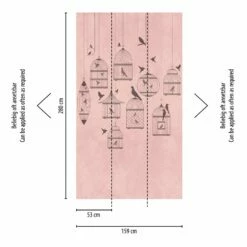Fototapeten Vogel-Käfigen Rosa Grau Vlies 38296-1 -Orex Verkäufe Fototapeten Vogel Kaefigen rosa grau Vlies 38296 1 63209673