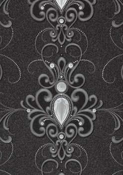 Glööckler Tapete Vlies Ornament Diamant Anthrazit 54853