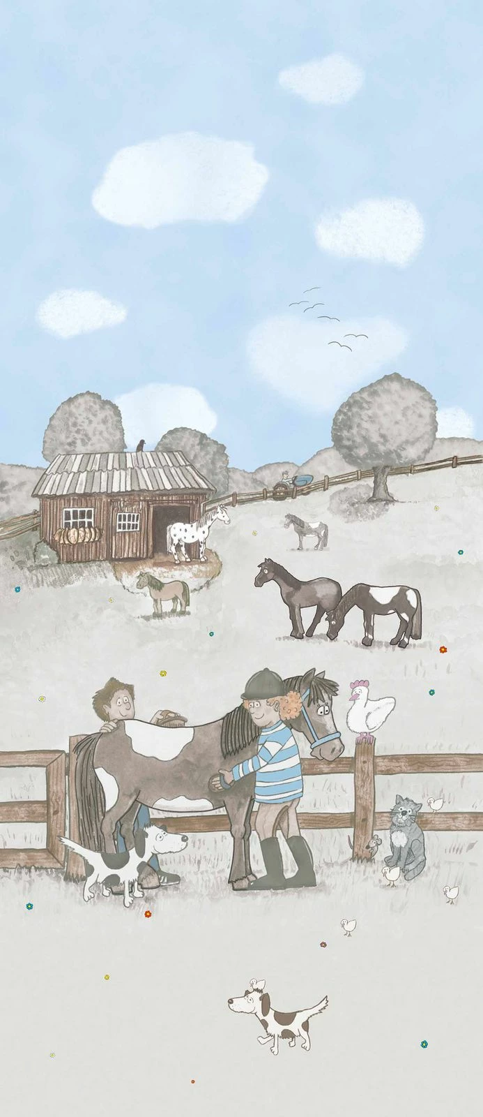 Kinder Wandbild Pferdewiese Grau Blau Jonas Kötz 46502 3 Kinder Wandbild Pferdewiese Grau Blau Jonas Kötz 46502