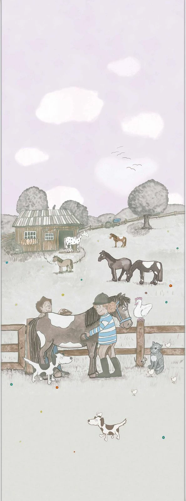 Kinder Wandbild Pferdewiese Grau Rosa Jonas Kötz 46503 3 Kinder Wandbild Pferdewiese Grau Rosa Jonas Kötz 46503