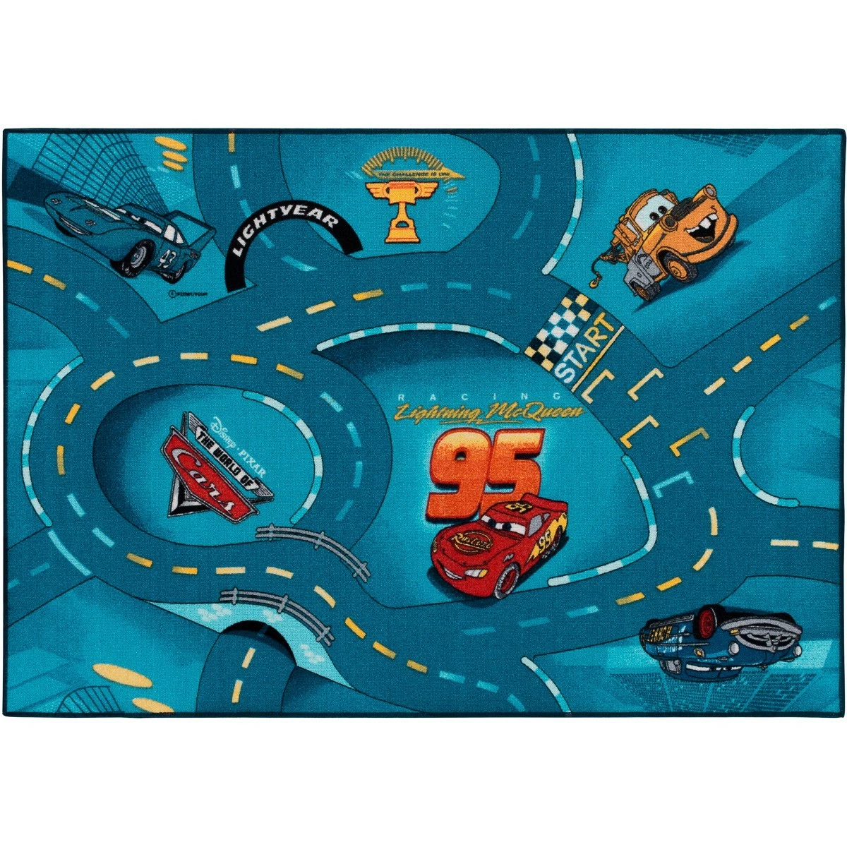 Kinderteppich Cars 2 World Of Cars Straße 95x133 Cm Blau 2 Kinderteppich Cars 2 World Of Cars Straße 95x133 Cm Blau