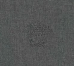 Versace Home Tapeten Panel Medusa Leinen Anthrazit 32950-4