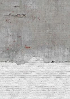 Rasch Fototapete Vlies 364279 Backstein Beton Weiß Grau