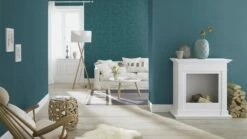 Tapete Barbara Home Collection Einfarbig Meliert Petrol