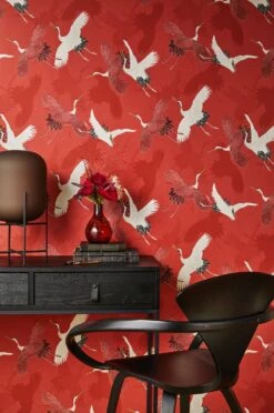 Tapete Barbara Home Collection Kranich Muster Rot-weiß -Orex Verkäufe Tapete Barbara Home Collection Kranich Muster Rot weiss 63212142 5