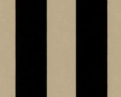 Flock Tapete Streifen Taupe Schwarz Architects Paper 33581-4
