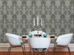 Tapete Flock Ornamente Silber Architects Paper 30544-4 -Orex Verkäufe Tapete Flock Ornamente Silber Architects Paper 3 2