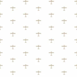 Tapete Kinder Flugzeuge Weiß Beige 005420