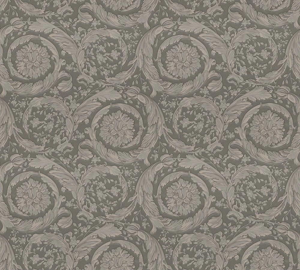 Versace Home Tapete Blumen Klassik Grau Glanz 93583-6 4 Versace Home Tapete Blumen Klassik Grau Glanz 93583-6 – Bild 2