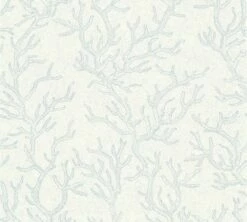 Versace Home Tapete Korallen Blau Weiß Glanz 34497-2