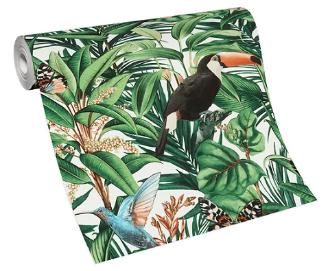 Tapete Vlies 10121-07 Blätter Dschungel Weiß Grün Schwarz 3 Tapete Vlies 10121-07 Blätter Dschungel Weiß Grün Schwarz