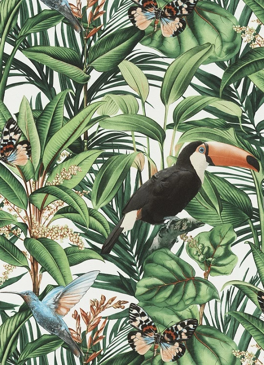 Tapete Vlies 10121-07 Blätter Dschungel Weiß Grün Schwarz 5 Tapete Vlies 10121-07 Blätter Dschungel Weiß Grün Schwarz – Bild 3