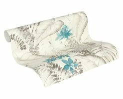 Tapete Vlies 37279-2 Floral Exotik Blumen Weiß Braun