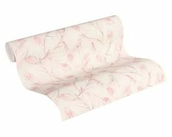 Tapete Vlies 37367-2 Federn Weiß Rosa Grau Glitzer