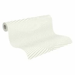 Tapete Vlies 37522-2 Geometrisch Weiß Silber