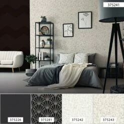 Tapete Vlies 37524-1 Textur Weiß Schwarz Grau -Orex Verkäufe Tapete Vlies 37524 1 Textur weiss schwarz grau 63206035 3