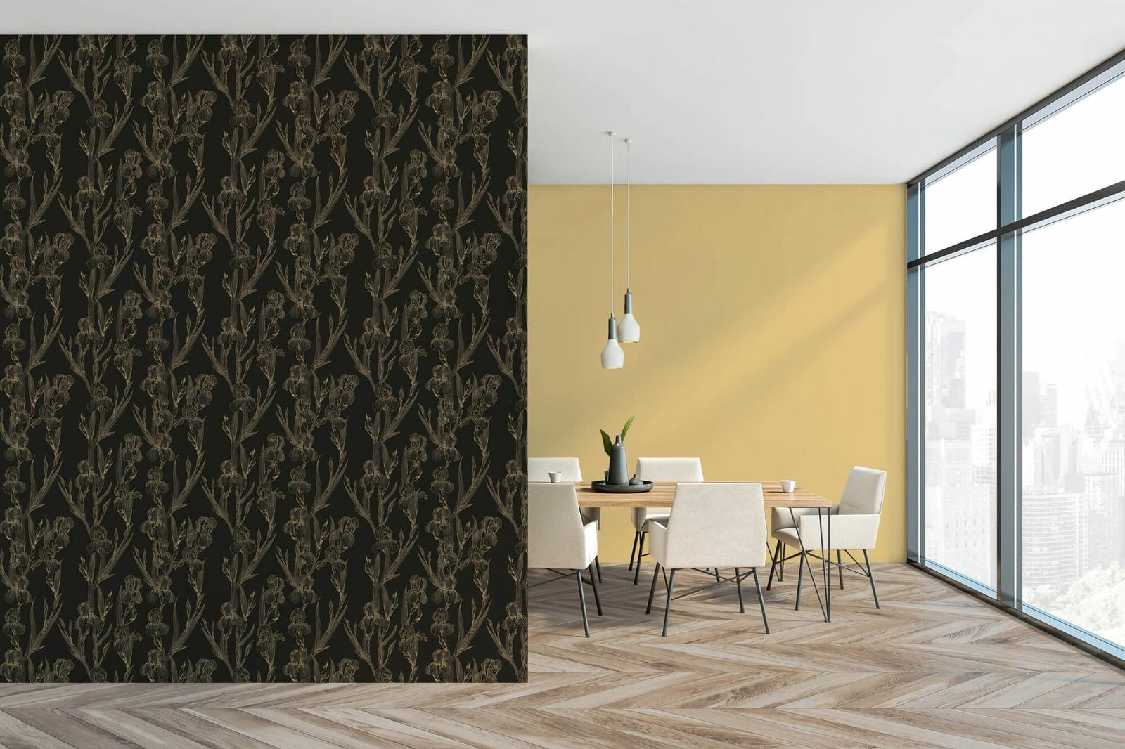 Tapete Vlies 37526-3 Floral Schwarz Gelb 6 Tapete Vlies 37526-3 Floral Schwarz Gelb – Bild 4