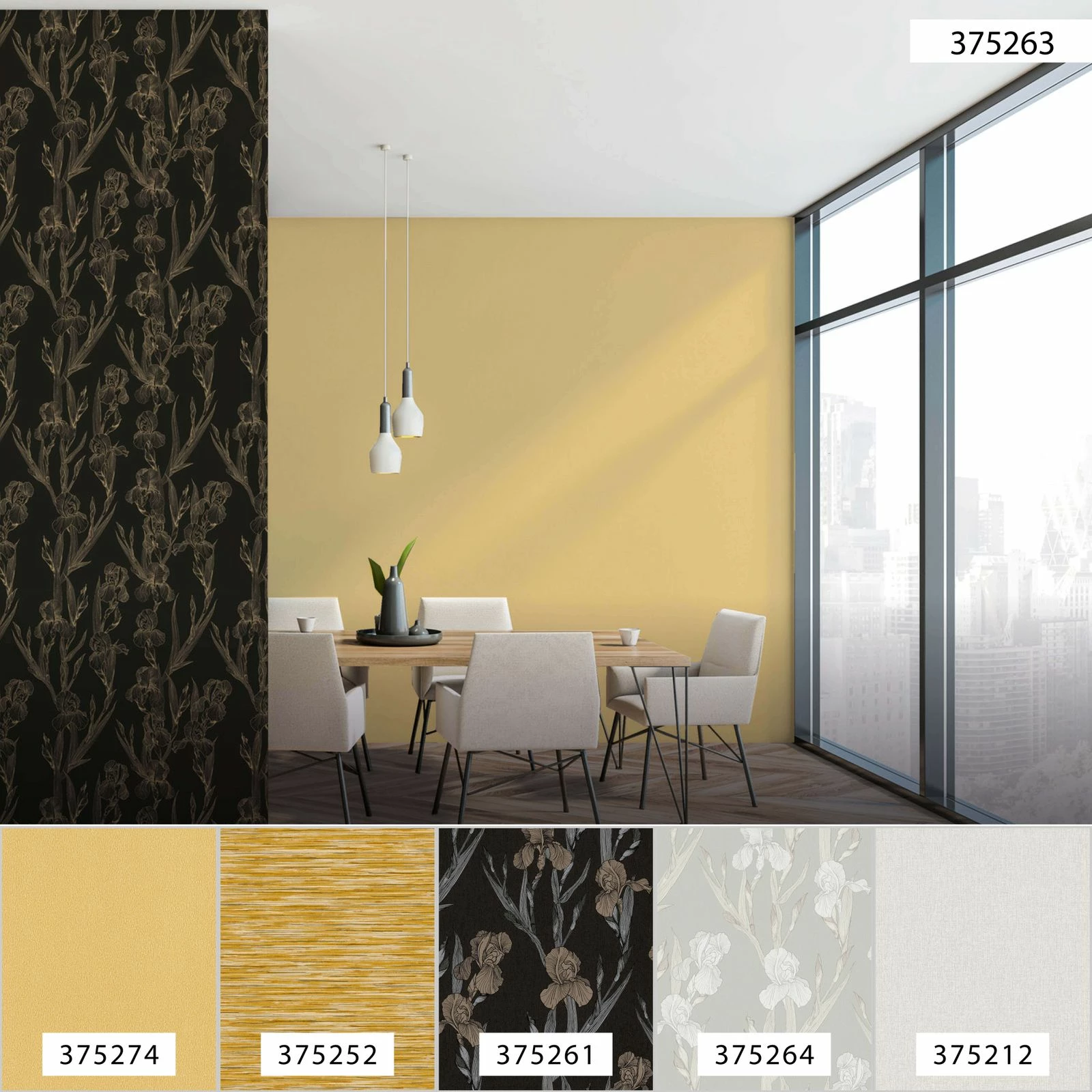 Tapete Vlies 37526-3 Floral Schwarz Gelb 10 Tapete Vlies 37526-3 Floral Schwarz Gelb – Bild 8