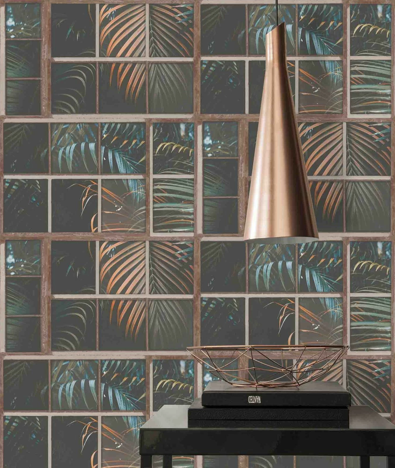 Tapete Vlies 37740-1 Gitter Floral Schwarz Orange Blau 7 Tapete Vlies 37740-1 Gitter Floral Schwarz Orange Blau – Bild 5