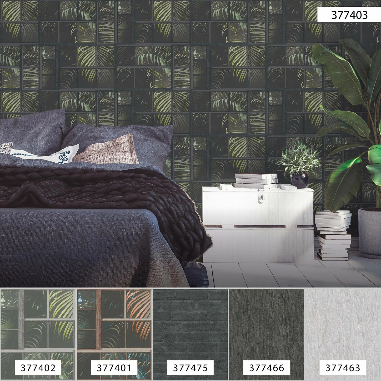 Tapete Vlies 37740-3 Gitter Floral Schwarz Grün 9 Tapete Vlies 37740-3 Gitter Floral Schwarz Grün – Bild 7