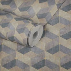 Tapete Vlies 3D-Effekt Grafisch Beige Gold 38202-2