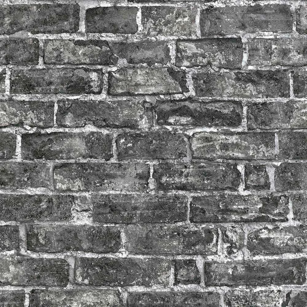 Tapete Vlies Backstein Wand Schwarz Grau 6318-15 3 Tapete Vlies Backstein Wand Schwarz Grau 6318-15