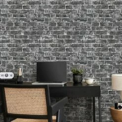 Tapete Vlies Backstein Wand Schwarz Grau 6318-15 10 Tapete Vlies Backstein Wand Schwarz Grau 6318-15 -Orex Verkäufe Tapete Vlies Backstein Wand schwarz grau 6318 15 63209911 5