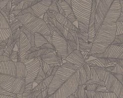 Tapete Vlies Blätter Schwarz Linen Style 36633-4