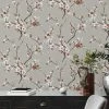 Tapete Vlies Blumen Floral Ast Grau Braun Weiß 38520-4