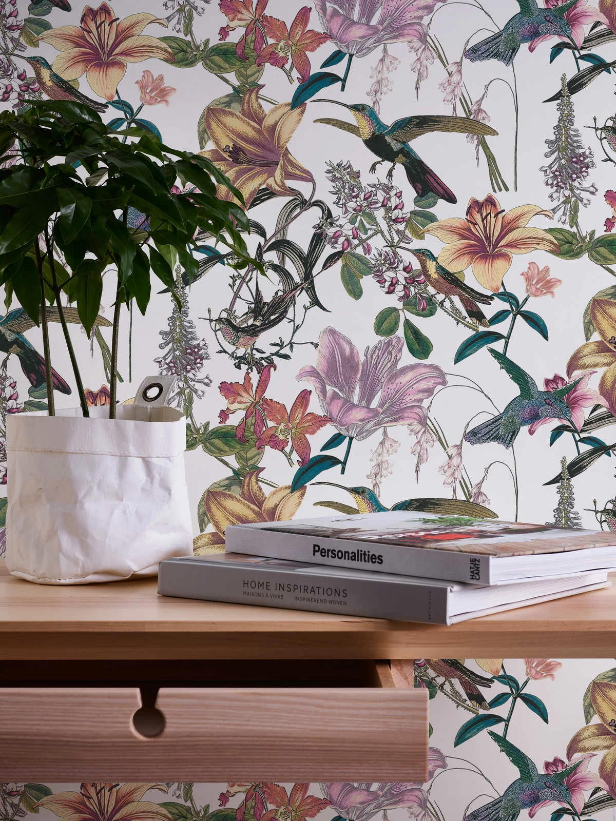 Tapete Vlies Blumen Vögel Weiß Bunt Jungle Chic 37701-1 3 Tapete Vlies Blumen Vögel Weiß Bunt Jungle Chic 37701-1