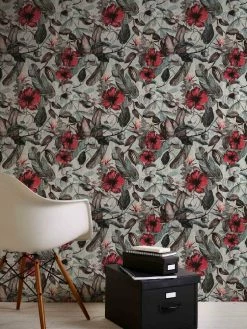 Tapete Vlies Dschungel Blumen Grau Grün 37216-1 -Orex Verkäufe Tapete Vlies Dschungel Blumen grau gruen 37216 1 63202184 5