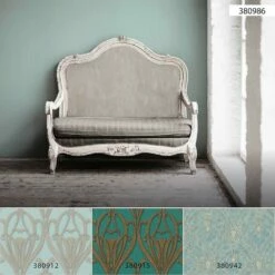 Tapete Vlies Einfarbig Streifen Türkis 38098-6 -Orex Verkäufe Tapete Vlies Einfarbig Streifen tuerkis 38098 6 63209853 1