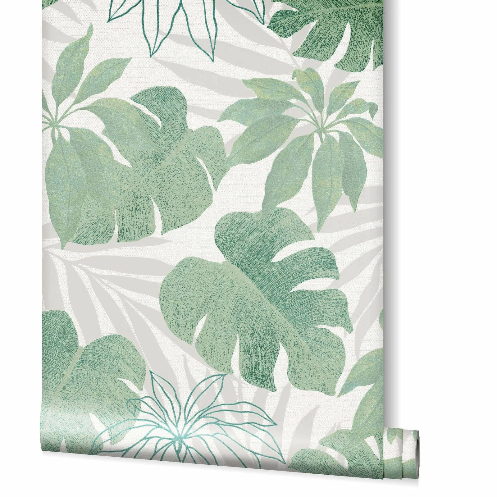 Tapete Vlies Floral Blätter Silber Grün Metallic 31604 4 Tapete Vlies Floral Blätter Silber Grün Metallic 31604 – Bild 2