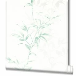 Tapete Vlies Floral Sträucher Weiss Grün Novamur 82222