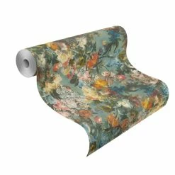 Tapete Vlies Blumen Blau Bunt Rasch Passepartout 605655 -Orex Verkäufe Tapete Vlies Gebluemt blau Rasch Passepartout 60 1