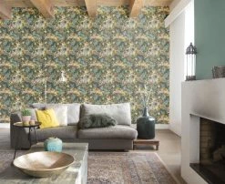 Tapete Vlies Blumen Blau Bunt Rasch Passepartout 605655 -Orex Verkäufe Tapete Vlies Gebluemt blau Rasch Passepartout 60 2