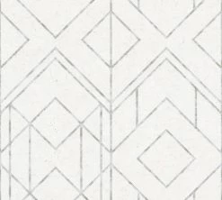 Tapete Vlies Grafik-Muster Hellgrau Metallic 37869-1