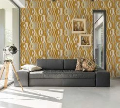 Tapete Vlies Grafisch Rauten Gelb Braun Beige 37533-3 -Orex Verkäufe Tapete Vlies Grafisch Rauten gelb braun beige 37533 3 63204377 4