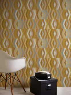 Tapete Vlies Grafisch Rauten Gelb Braun Beige 37533-3 -Orex Verkäufe Tapete Vlies Grafisch Rauten gelb braun beige 37533 3 63204377 5