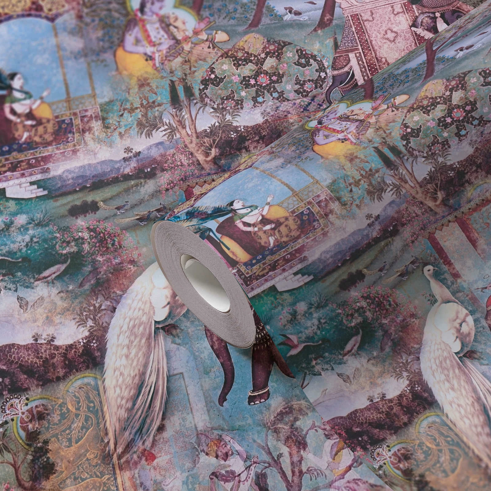 Tapete Vlies Indien Muster Blau Bunt 38173-3 4 Tapete Vlies Indien Muster Blau Bunt 38173-3 – Bild 2