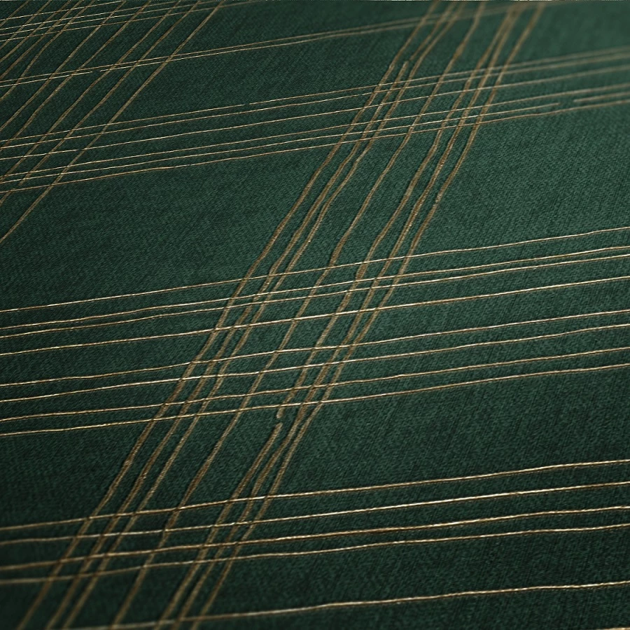 Tapete Vlies Kariert Dunkelgrün Gold Metallic 37919-3 4 Tapete Vlies Kariert Dunkelgrün Gold Metallic 37919-3 – Bild 2