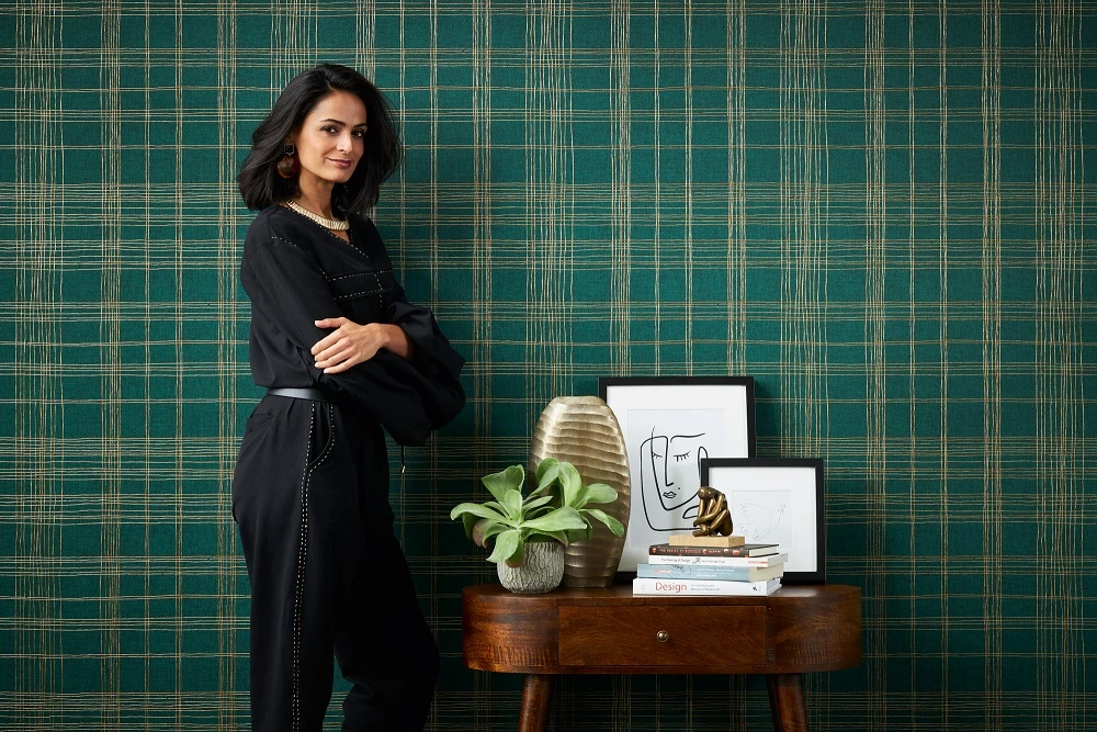 Tapete Vlies Kariert Dunkelgrün Gold Metallic 37919-3 6 Tapete Vlies Kariert Dunkelgrün Gold Metallic 37919-3 – Bild 4